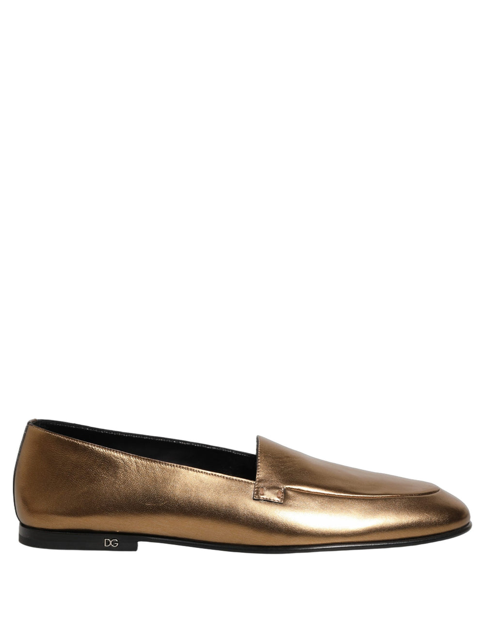 Dolce & Gabbana Gold Leather Loafers