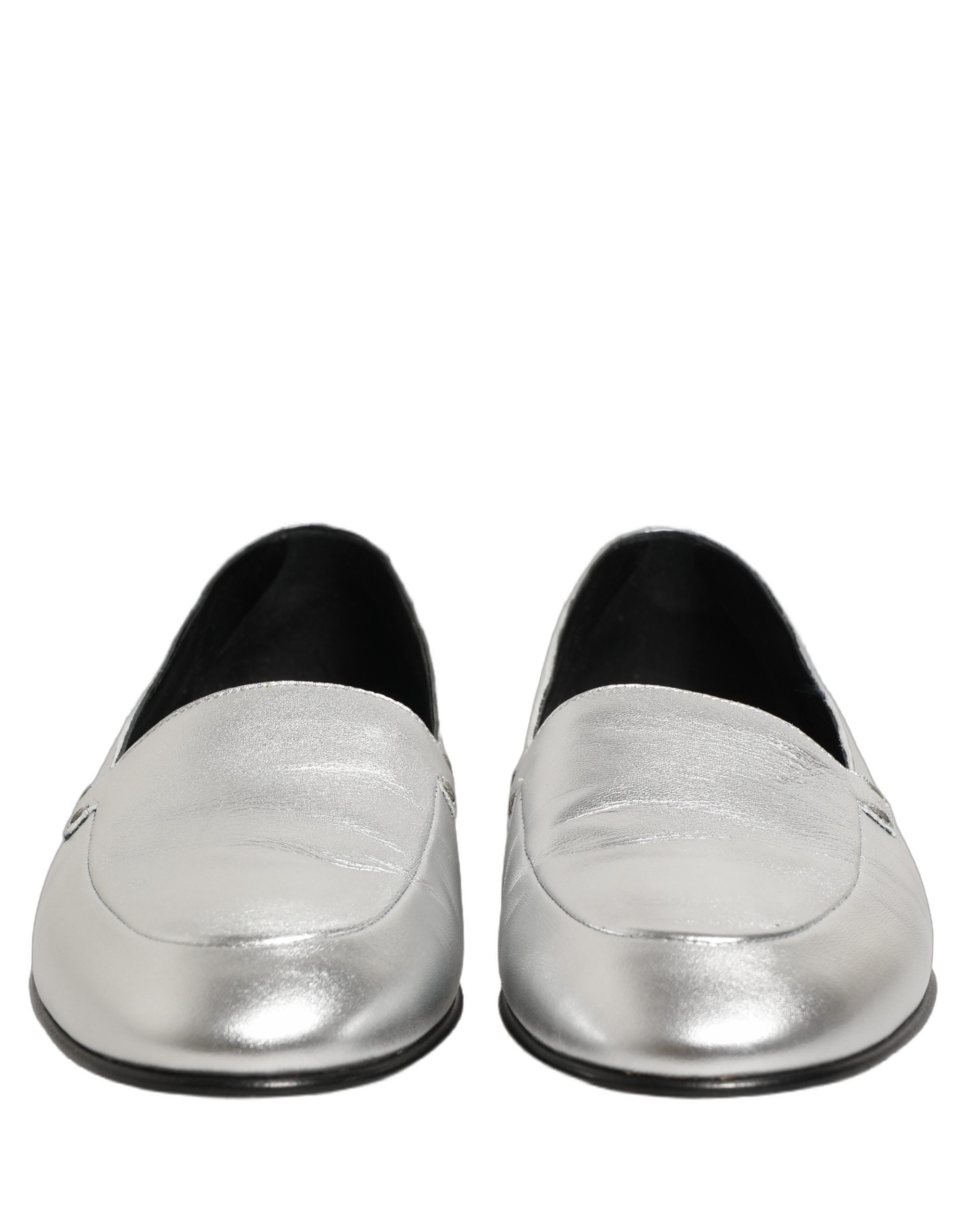 Dolce & Gabbana Δερμάτινα Slip-On Loafers σε Ασημί