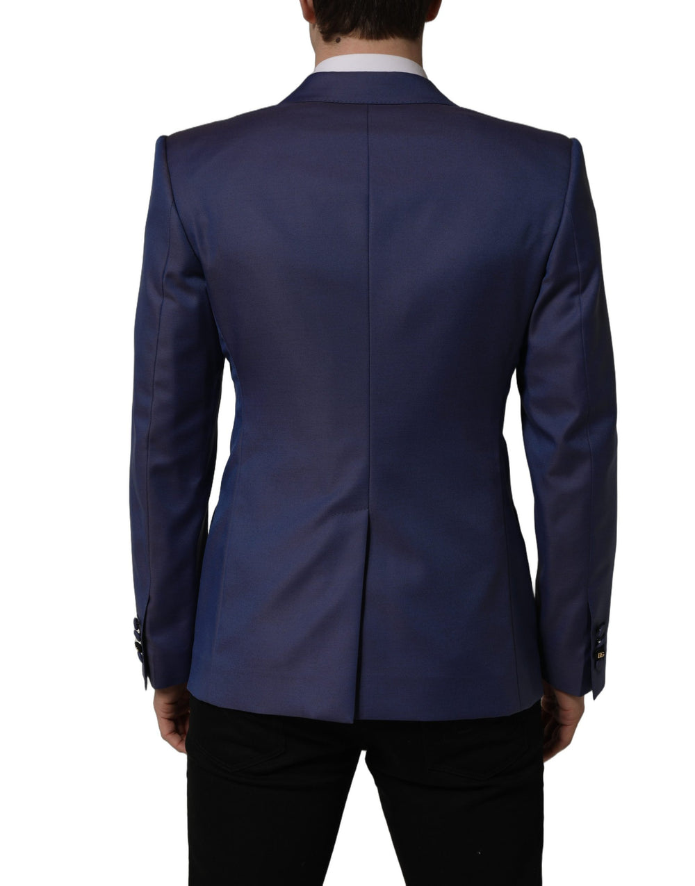 Dolce & Gabbana Virgin Wool Blend Double-Breasted Blazer in Blue