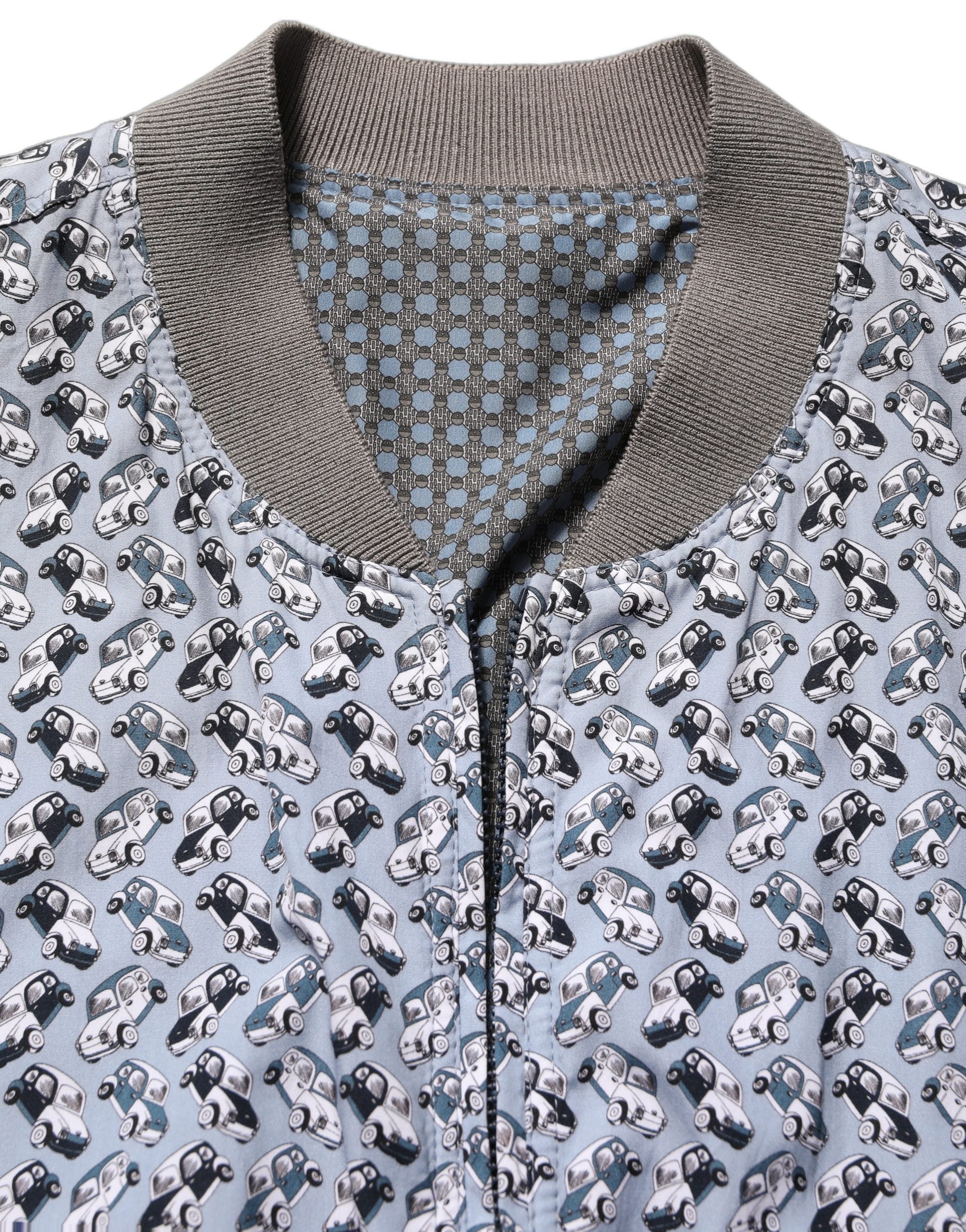 Dolce & Gabbana Βαμβακερό Bomber Jacket με Car Print σε Γαλάζιο