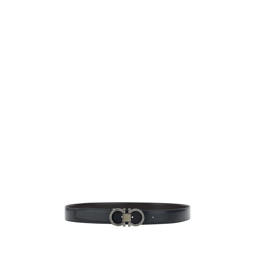 Ferragamo Calf Leather Belt in Black