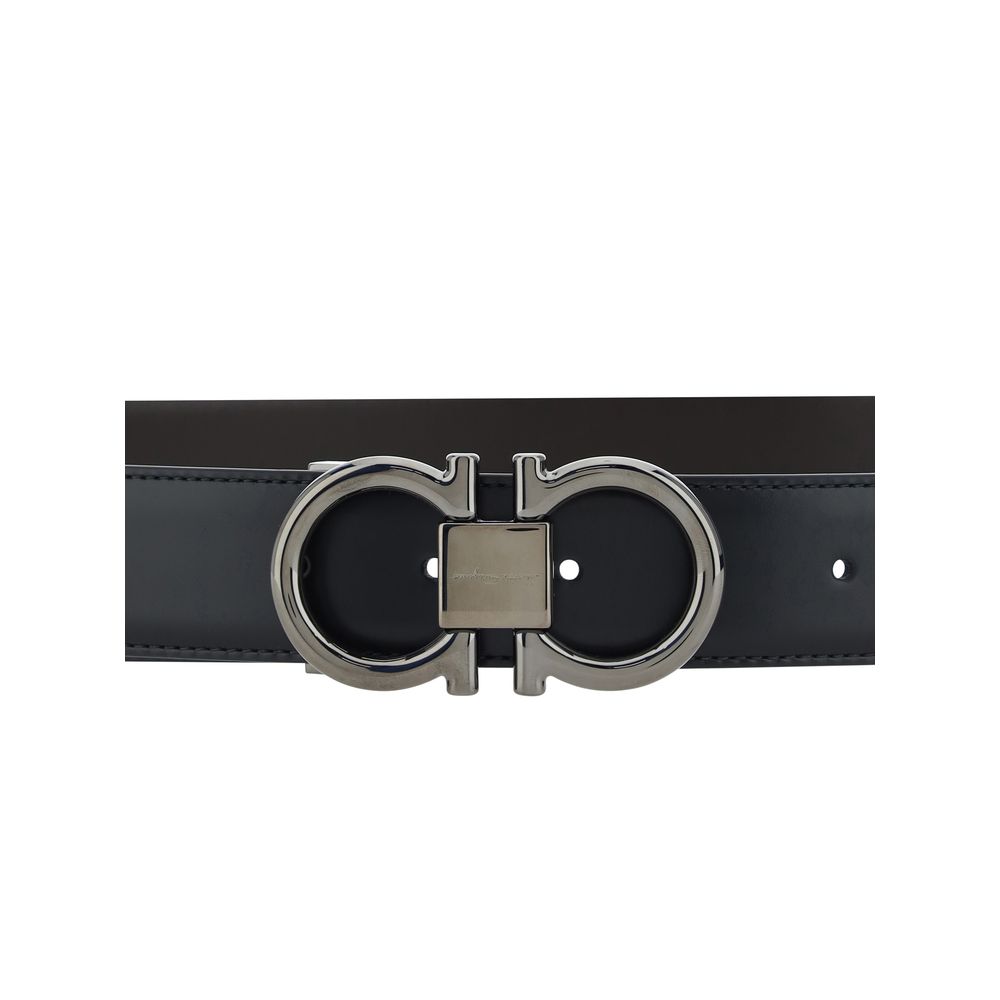 Ferragamo Calf Leather Belt in Black