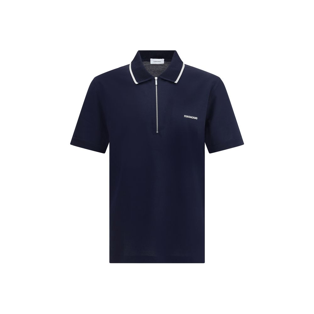 Ferragamo Βαμβακερό Polo σε Μπλε