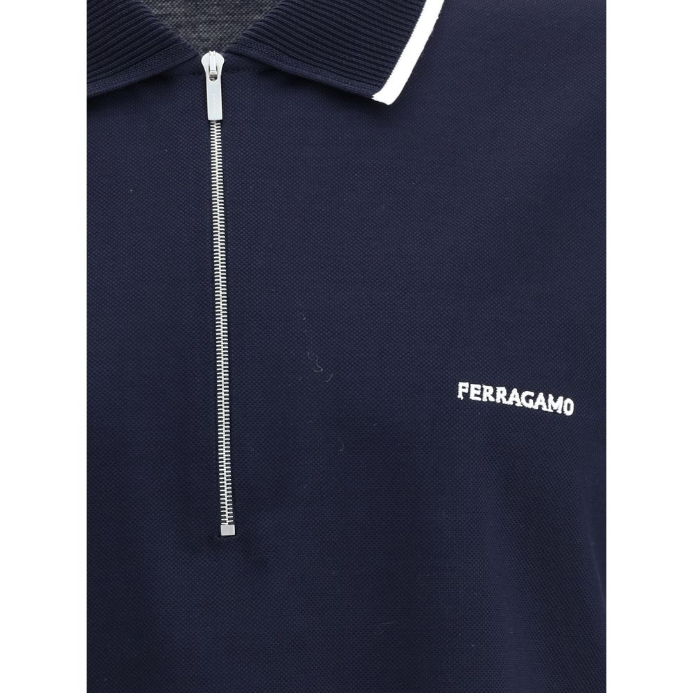 Ferragamo Βαμβακερό Polo σε Μπλε