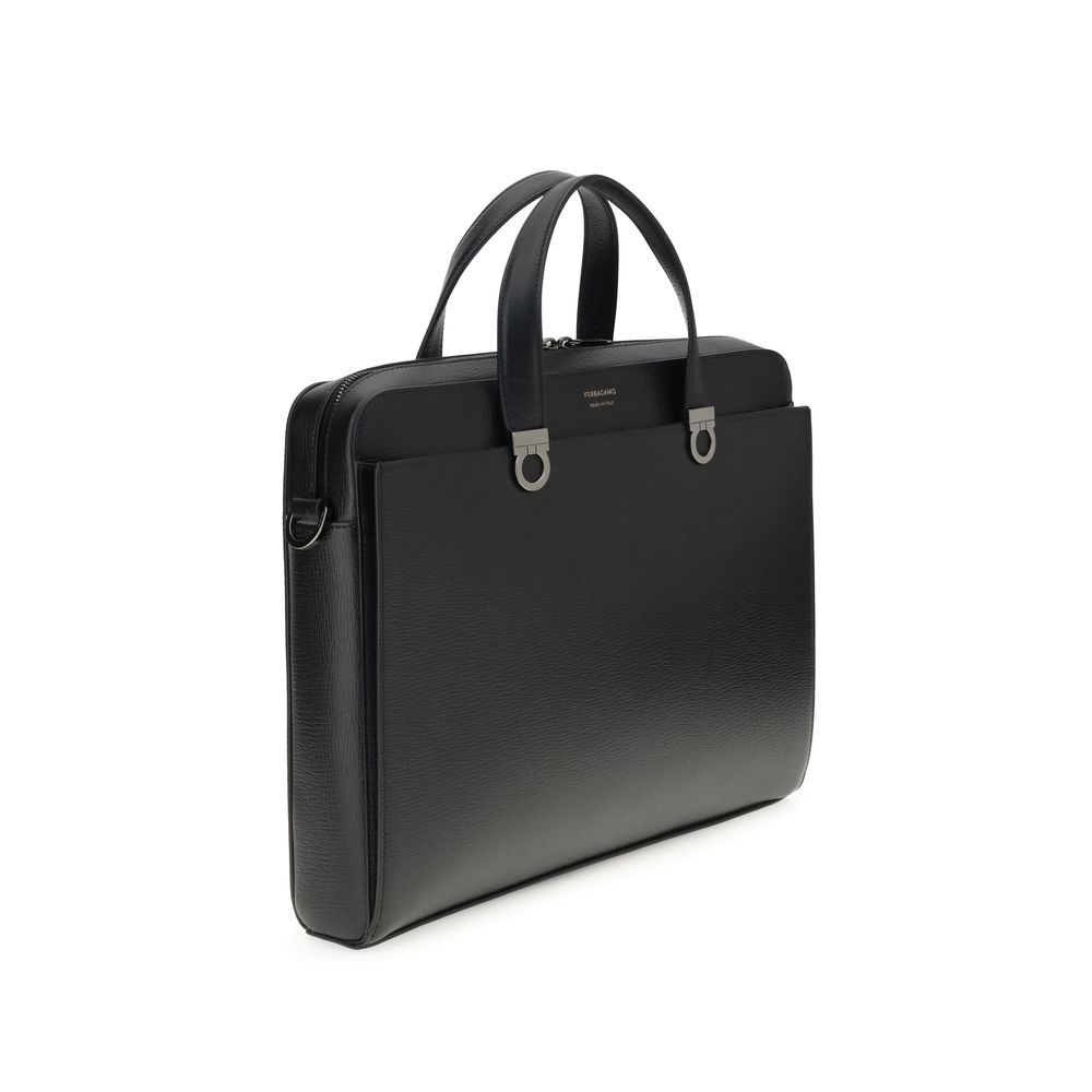 Ferragamo Briefcase από Δέρμα Μοσχαριού σε Μαύρο