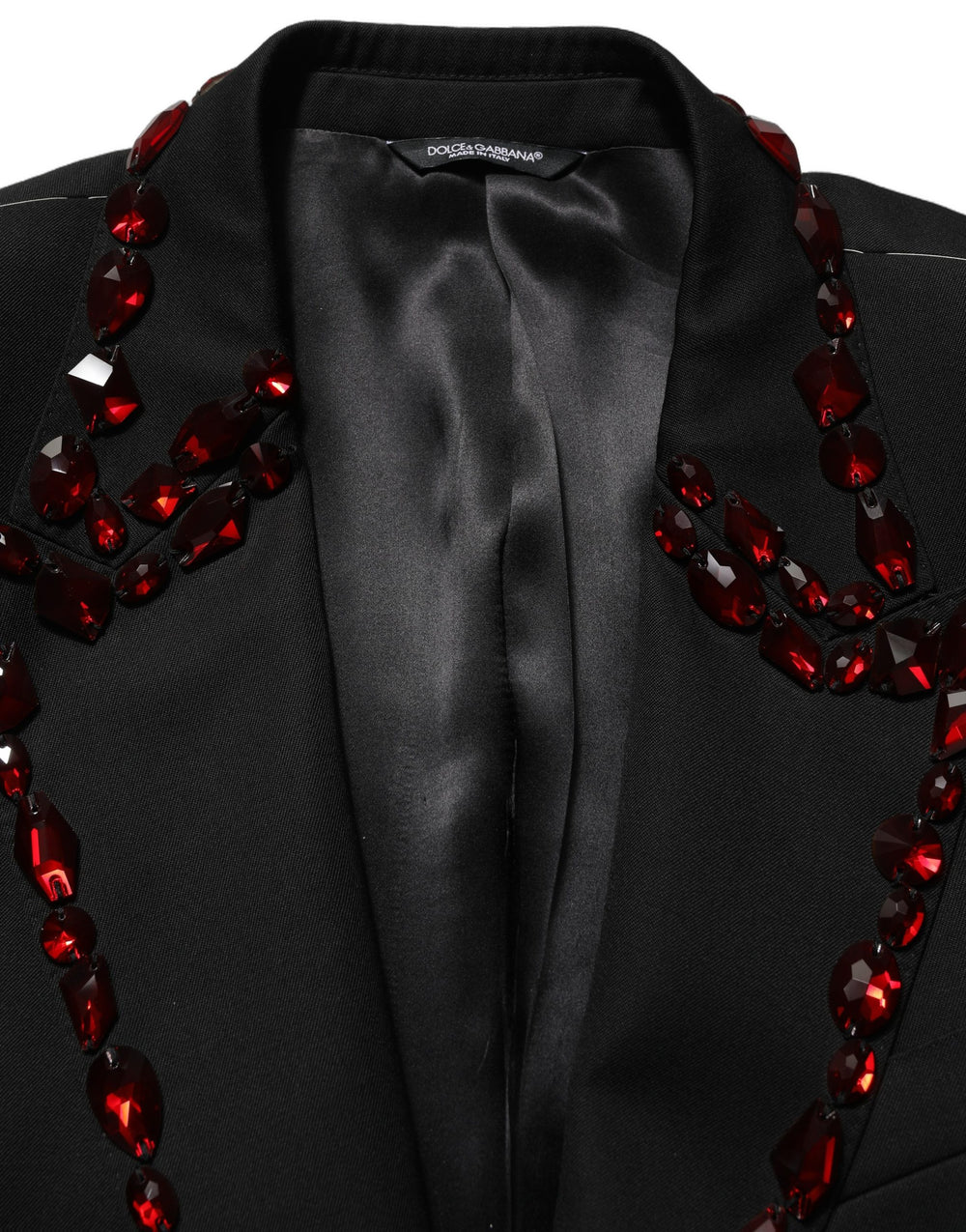 Dolce & Gabbana Crystal-Embellished Wool-Silk Two-Piece Suit in Black