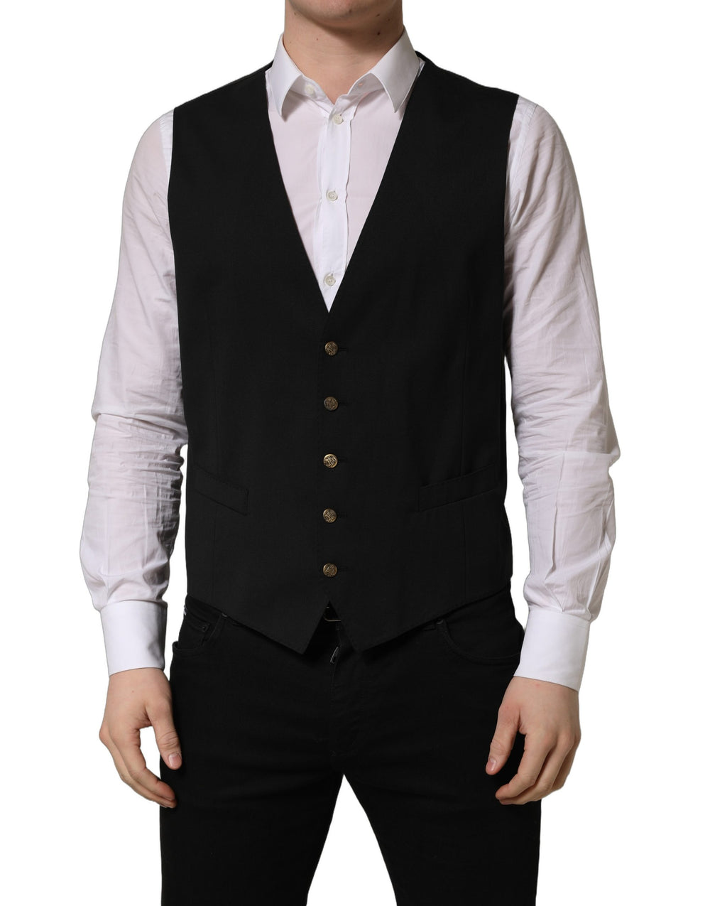 Dolce & Gabbana Wool Waistcoat in Black