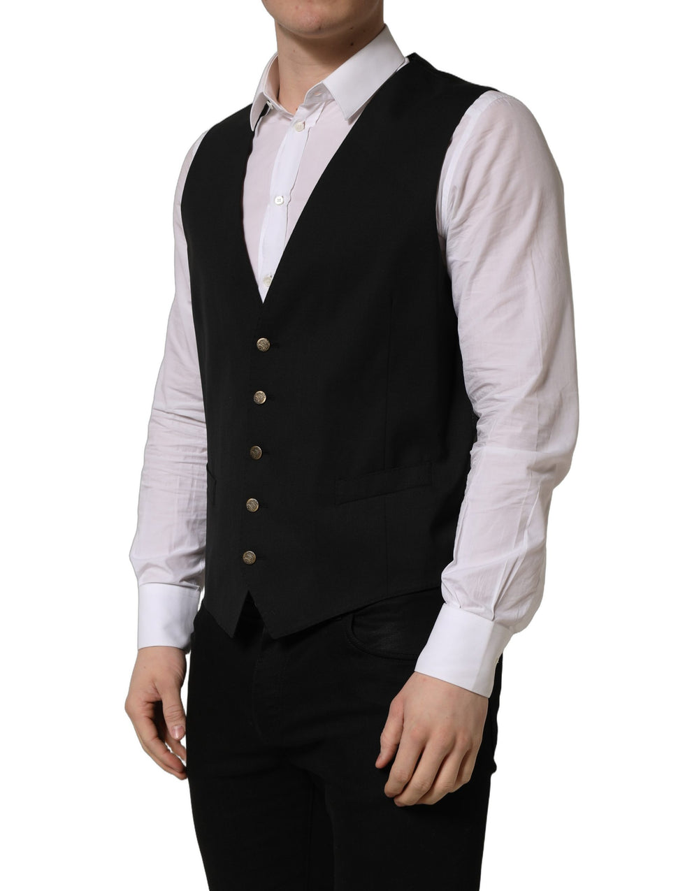 Dolce & Gabbana Wool Waistcoat in Black