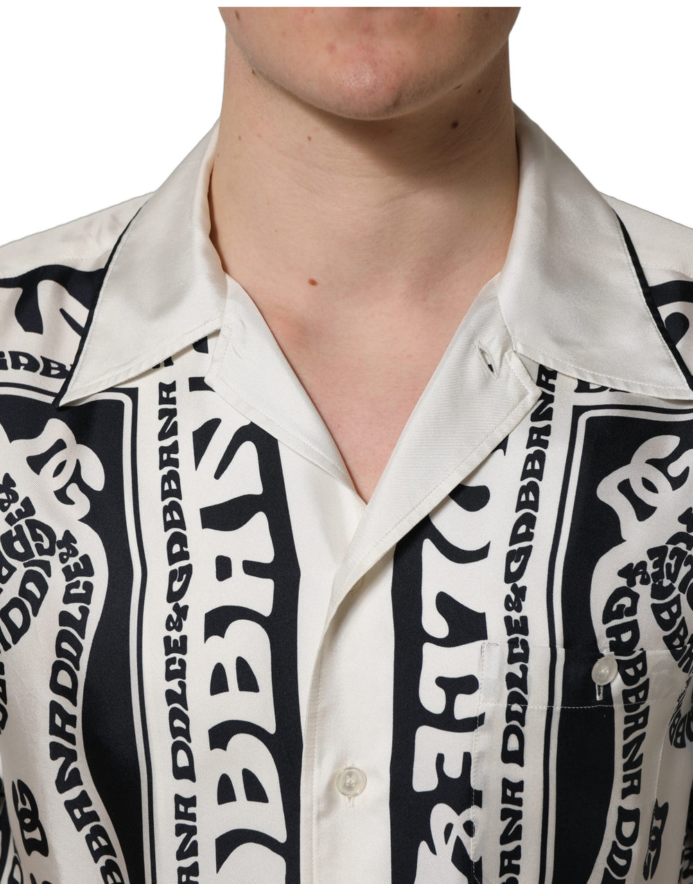 Dolce & Gabbana 100% Silk Shirt in Black and White
