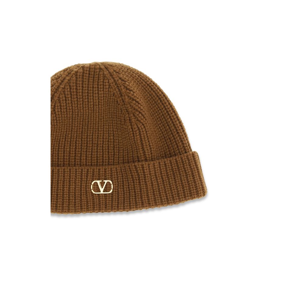 Valentino Garavani 100% Cashmere Beanie in Brown