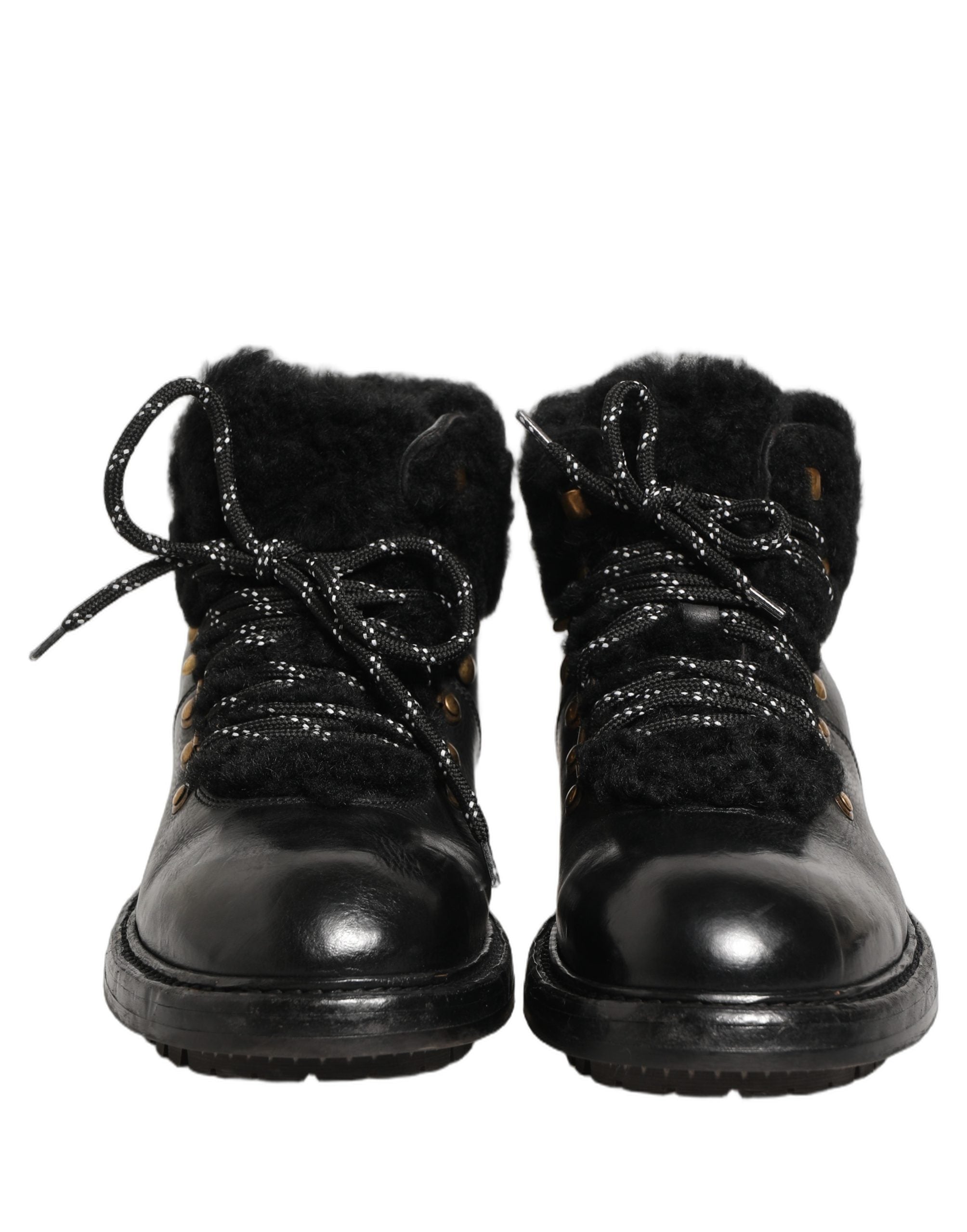 Dolce & Gabbana Μπότες Trekking από Δέρμα Αλόγου σε Μαύρο