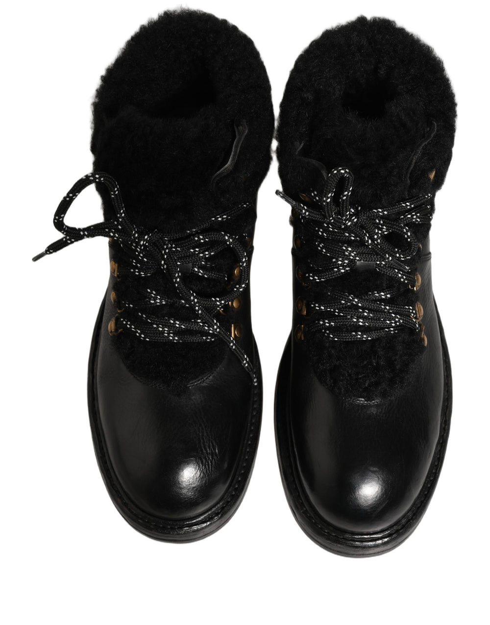 Dolce & Gabbana Horse Leather Trekking Boots in Black