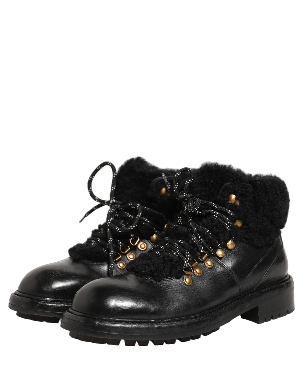 Dolce & Gabbana Horse Leather Trekking Boots in Black