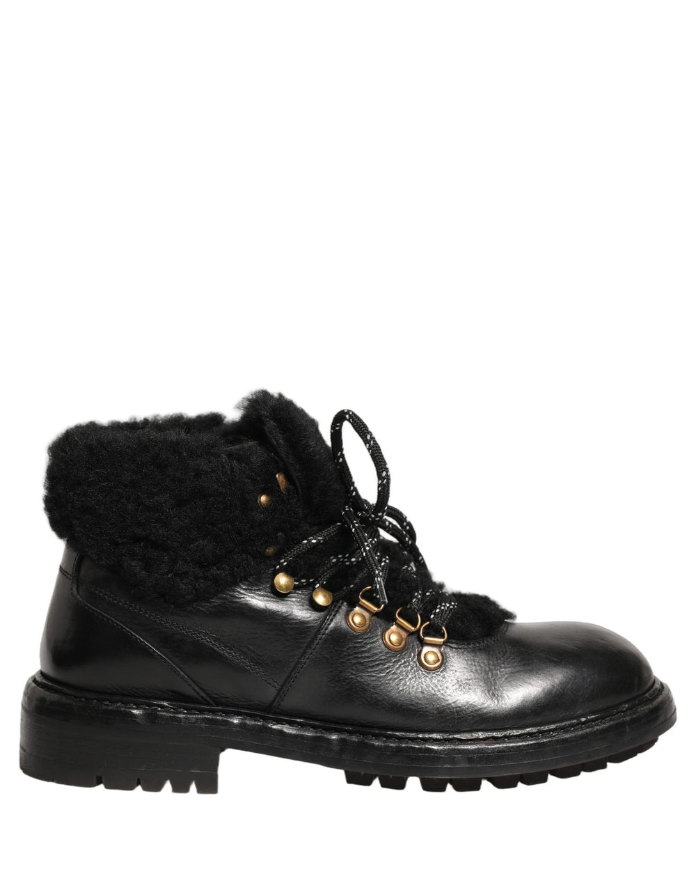 Dolce & Gabbana Horse Leather Trekking Boots in Black