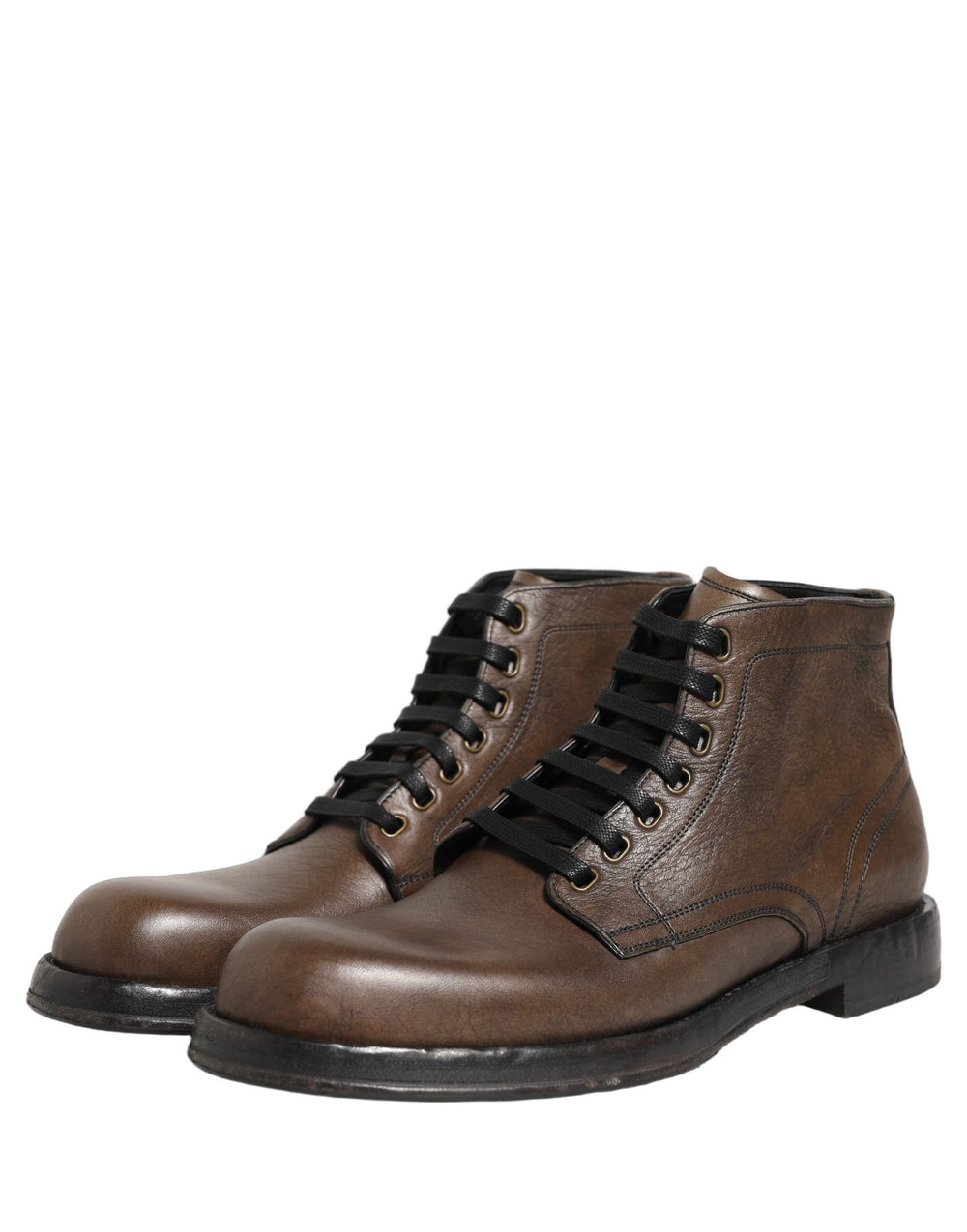 Dolce & Gabbana Perugino Horse Leather Ankle Boots in Brown