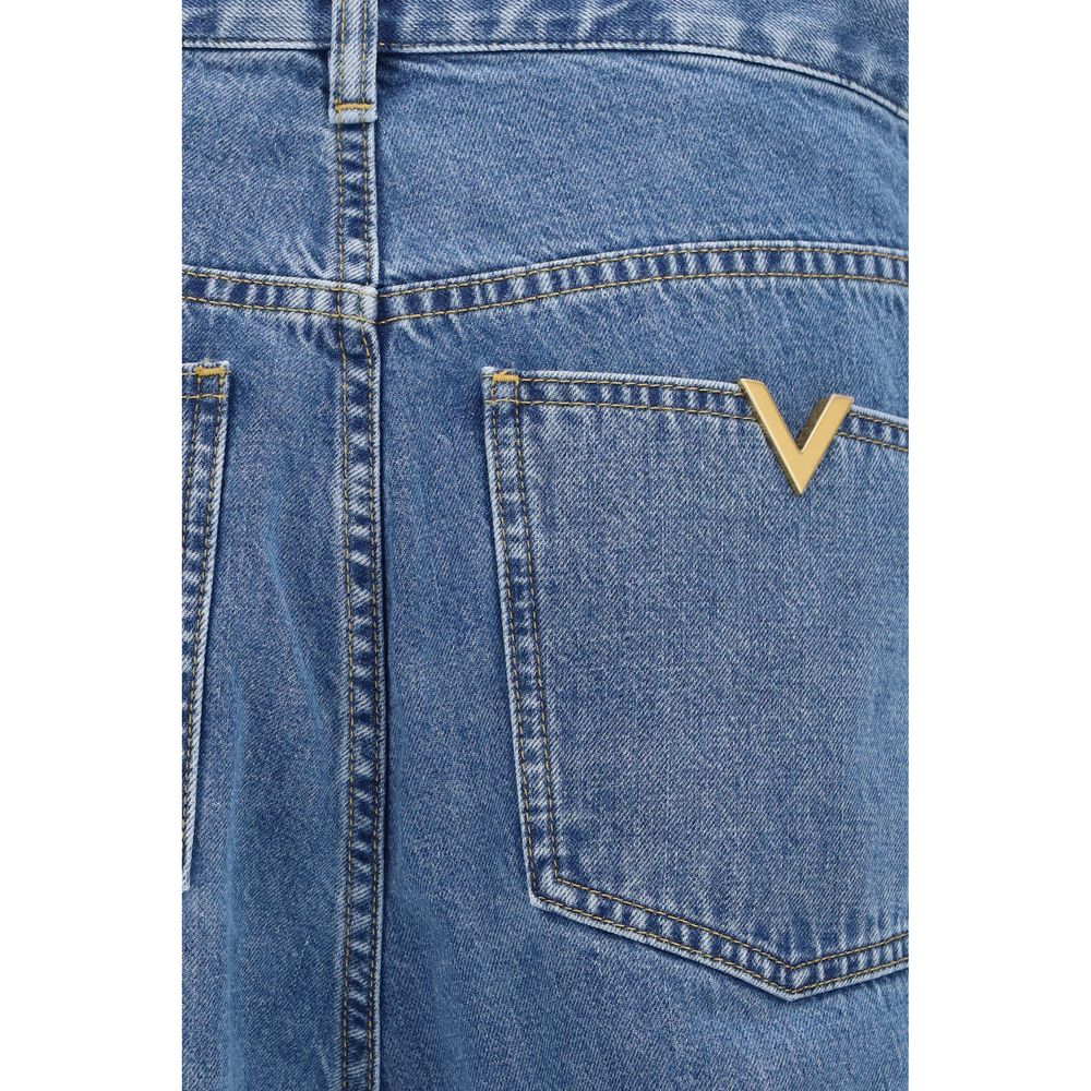 Valentino Cotton Straight-Leg Jeans in Blue