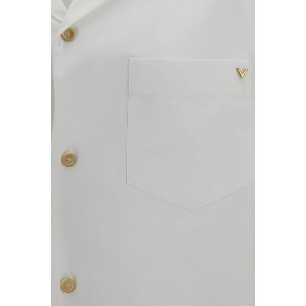 Valentino Cotton Short-Sleeve Shirt in White