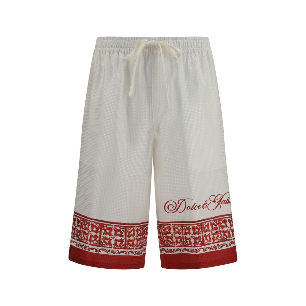 Dolce & Gabbana 100% Silk Bermuda Shorts in Multicolor mens luxury fashion - Mens Edit
