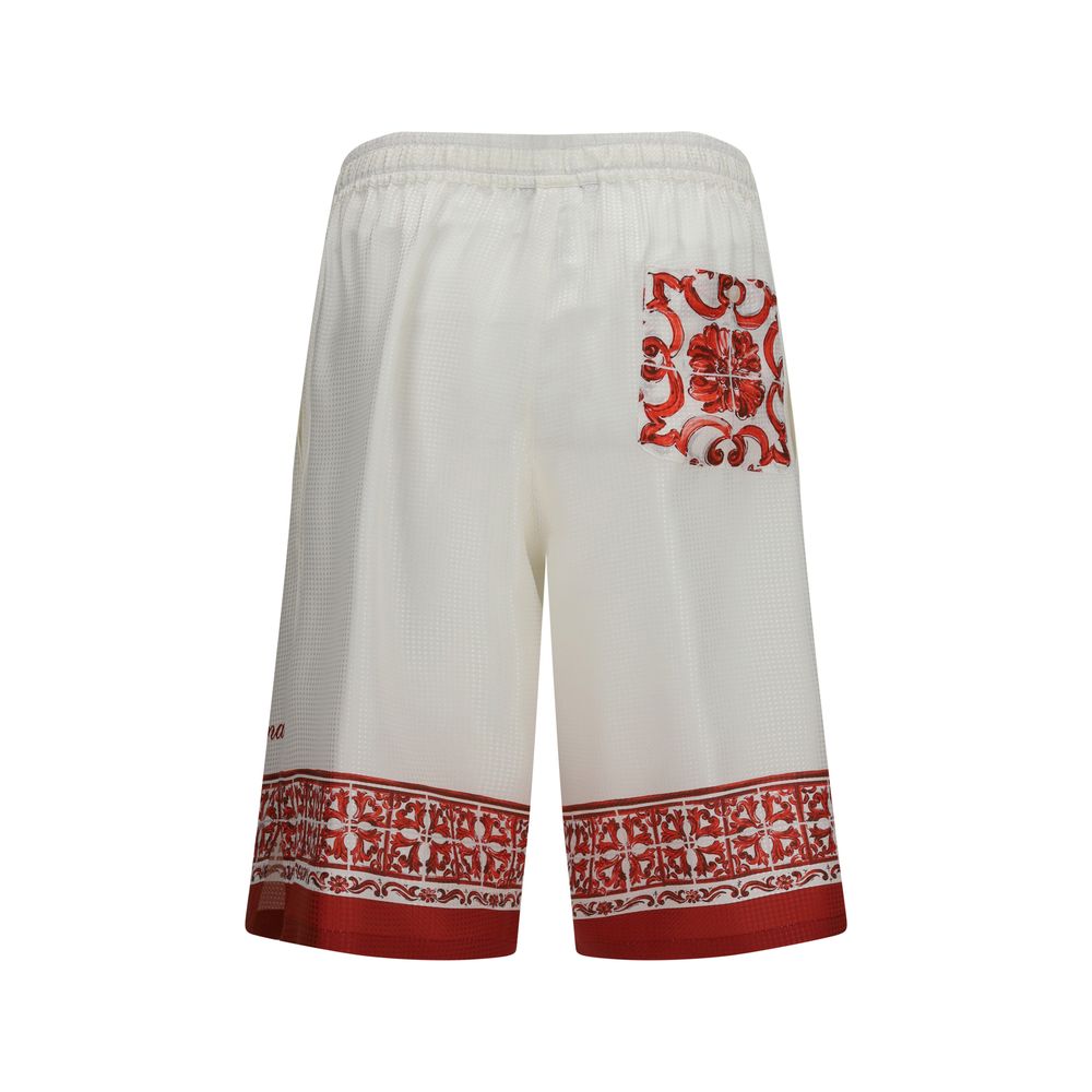 Dolce & Gabbana 100% Silk Bermuda Shorts in Multicolor