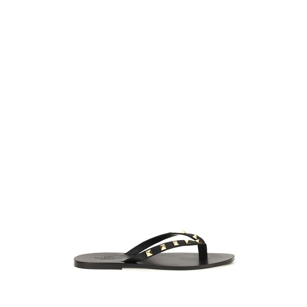 Black Calf Leather Bos Taurus Flip-Flop Sandals mens luxury fashion - Mens Edit