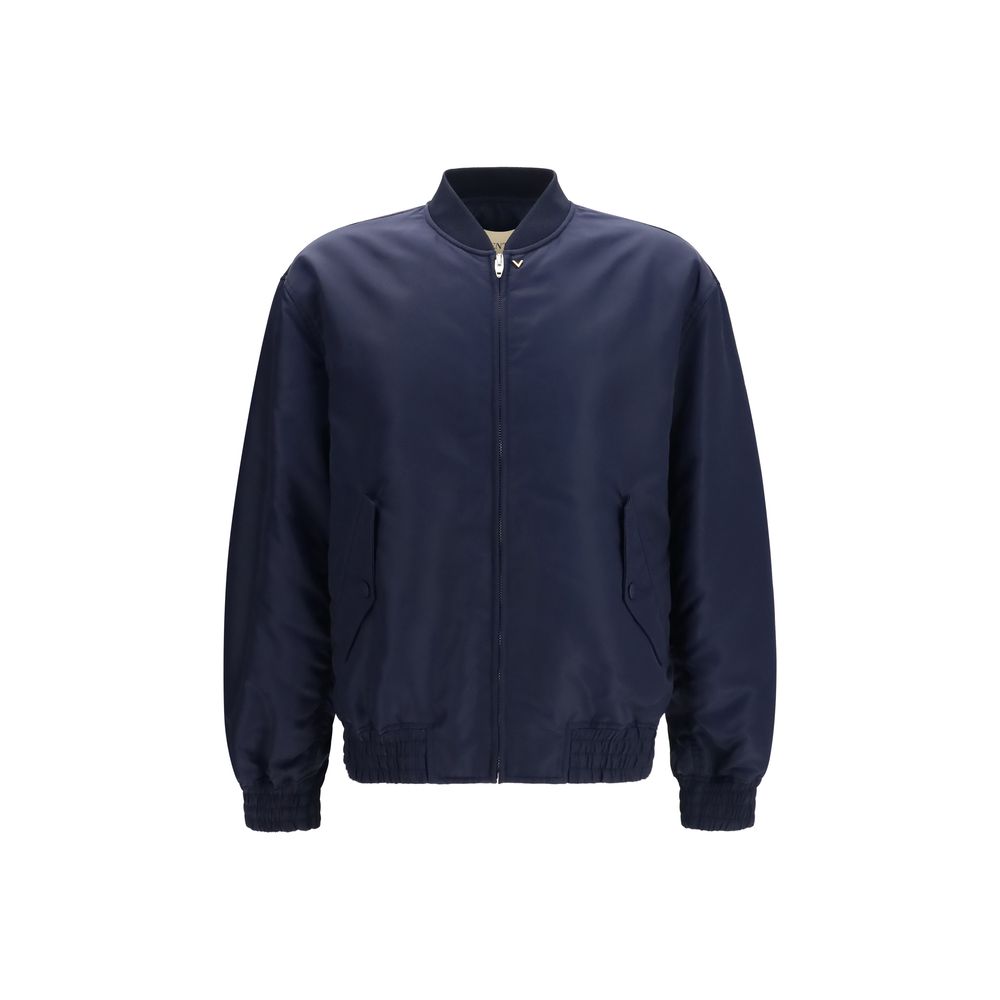 Blue Polyamide Bomber mens luxury fashion - Mens Edit