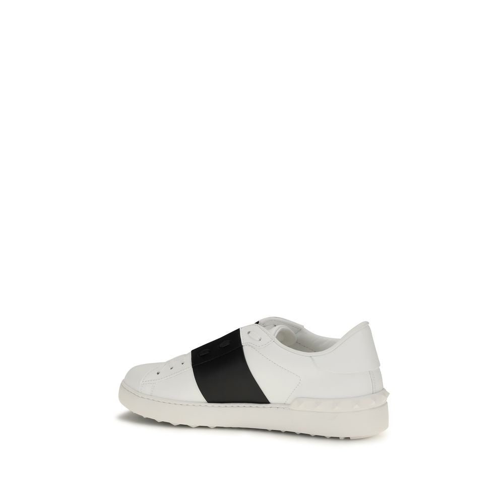 Valentino Garavani Calf Leather Low Top Sneakers in Black and White