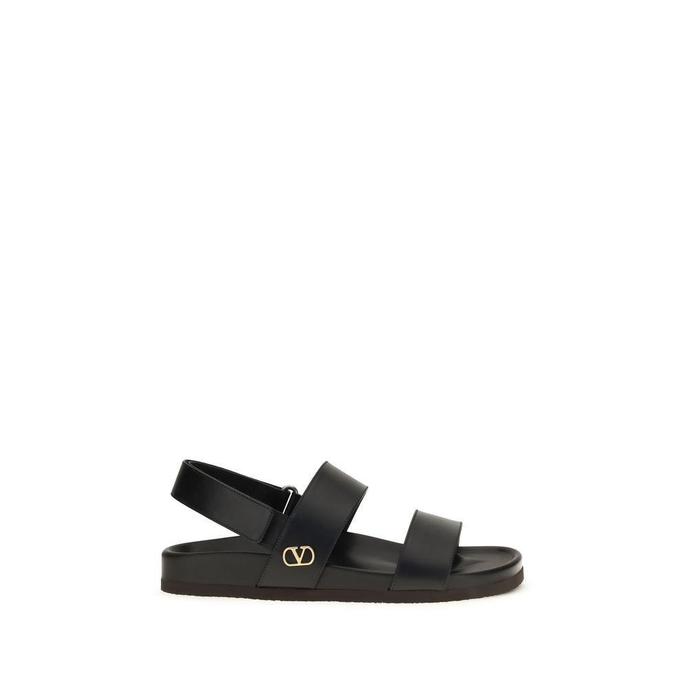 Black Calf Leather Bos Taurus Flat Sandals mens luxury fashion - Mens Edit