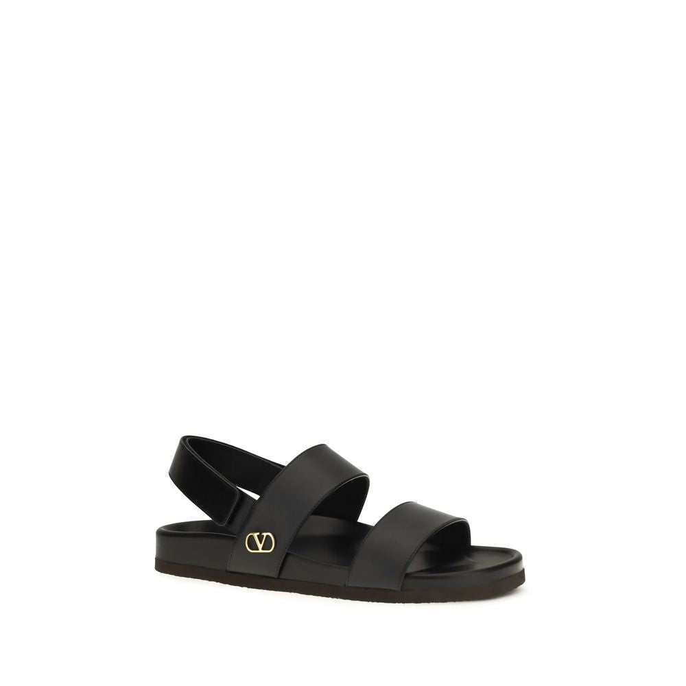 Valentino Garavani Calf Leather Sandals in Black