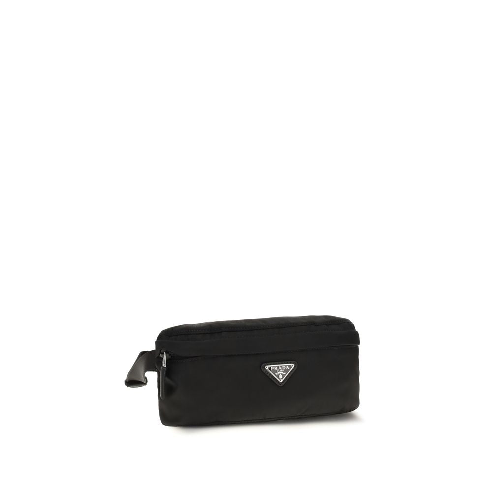 Prada Re-Nylon Clutch Bag in Black