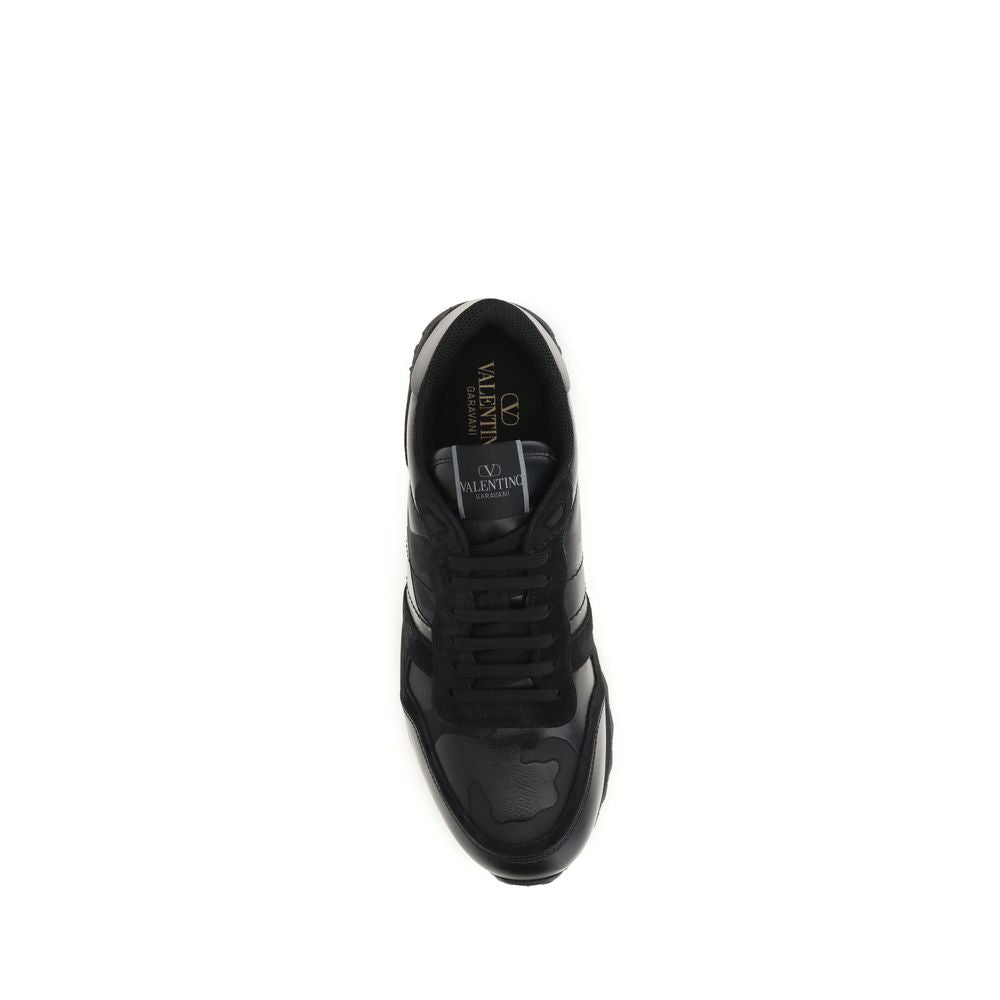 Valentino Garavani Rockrunner Camouflage Sneakers in Black
