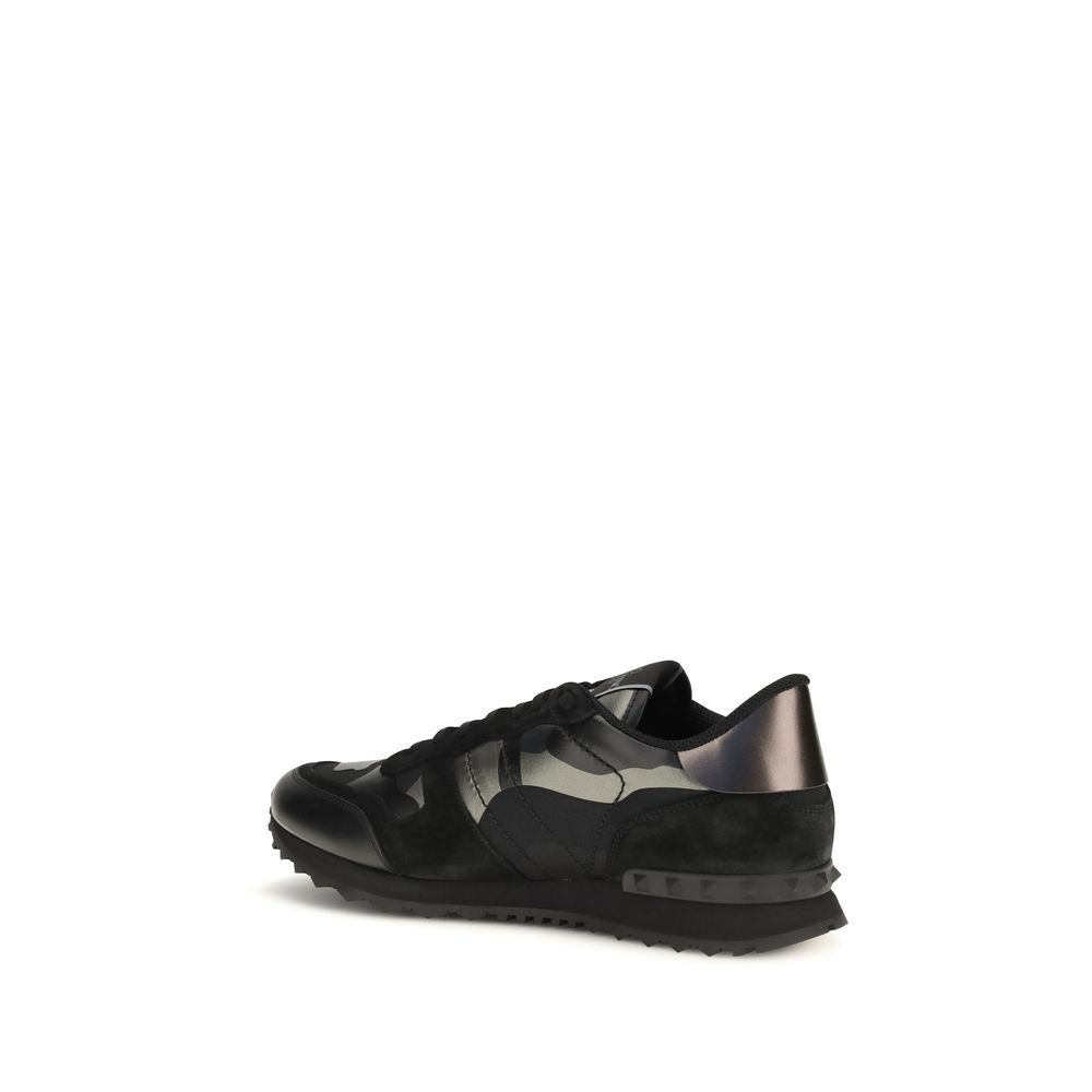 Valentino Garavani Rockrunner Camouflage Sneakers in Black