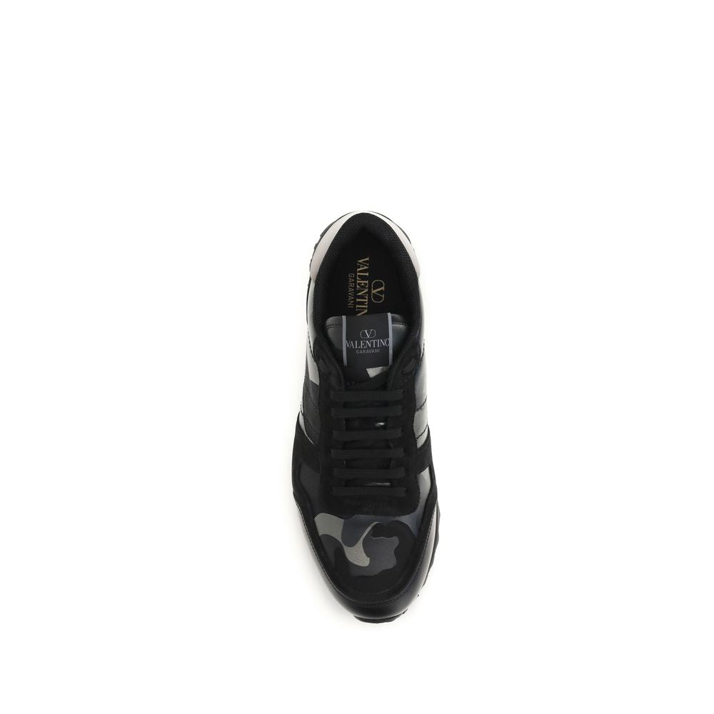 Valentino Garavani Rockrunner Camouflage Sneakers in Black