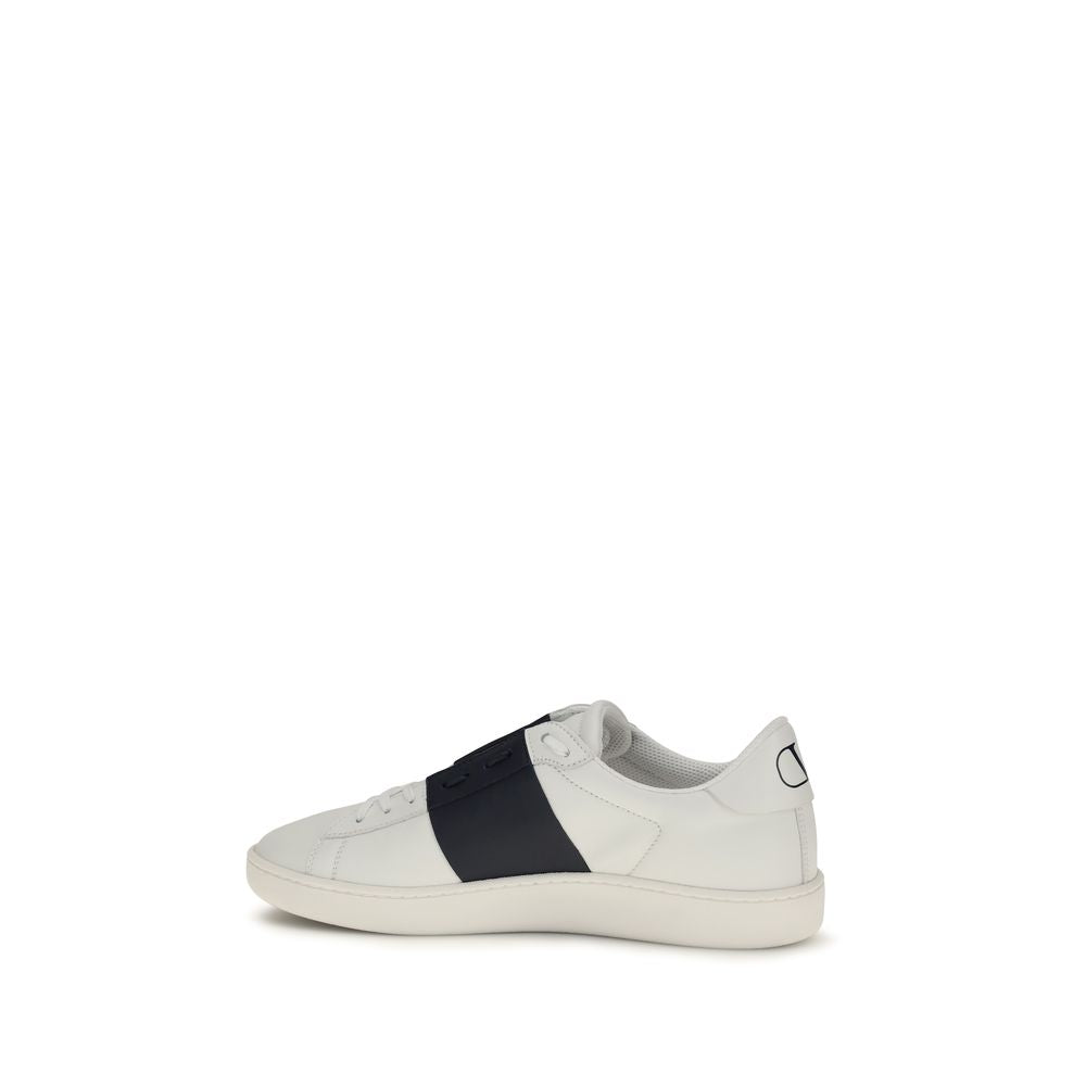 Valentino Garavani Calf Leather Bos Taurus Low Top Sneakers in Blue