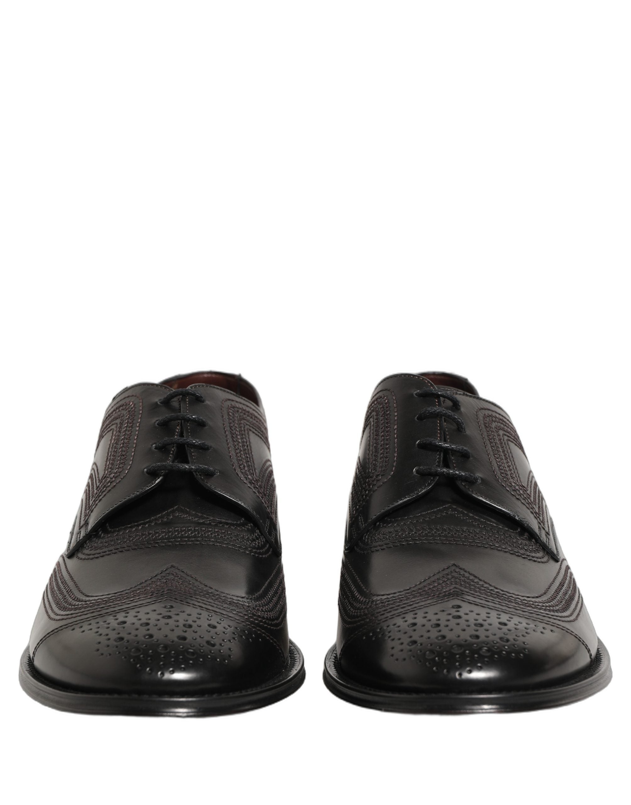 Dolce & Gabbana Derby από δέρμα μοσχαριού με κέντημα σε Μαύρο