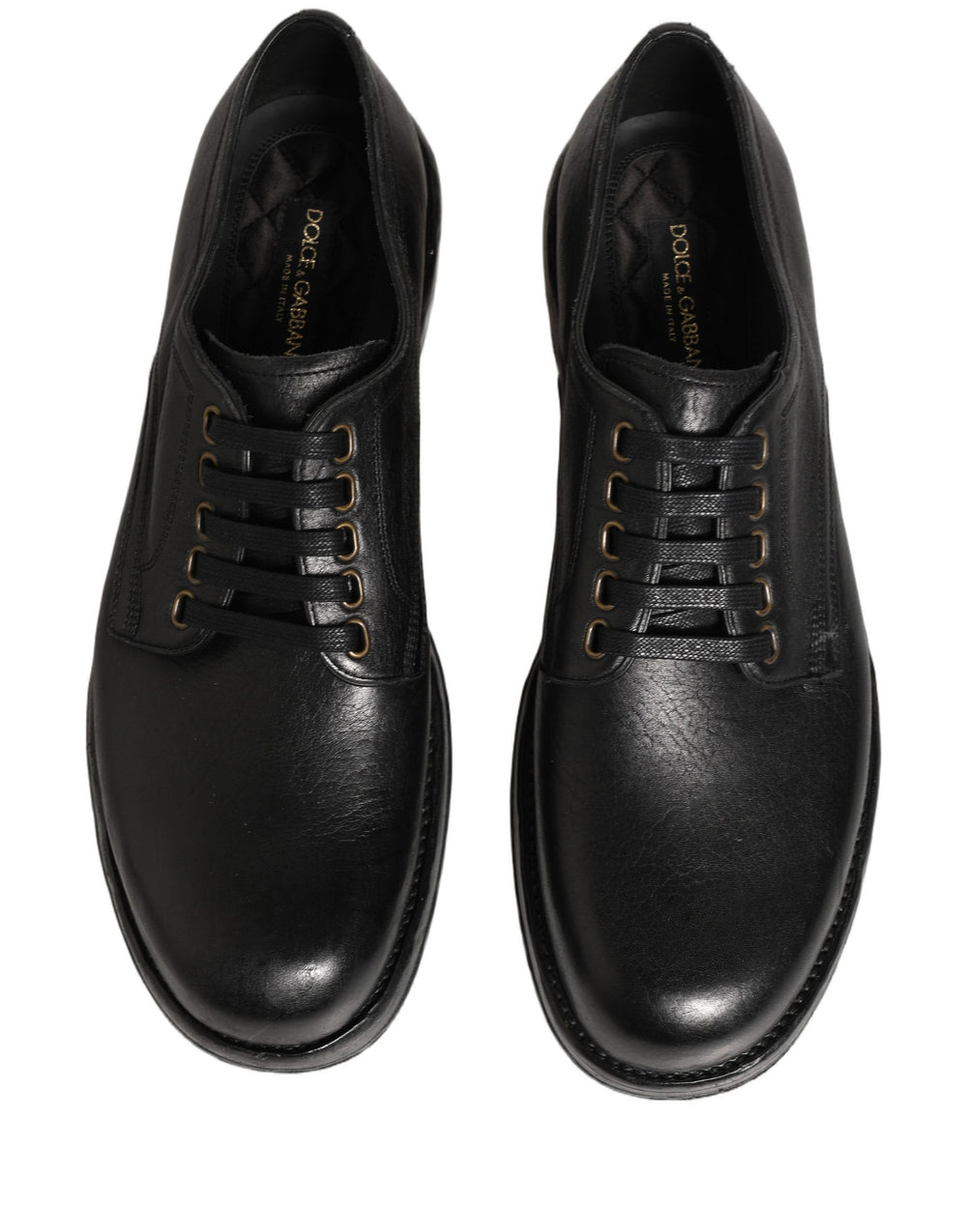 Dolce & Gabbana Horse Leather Derby Shoes in Black