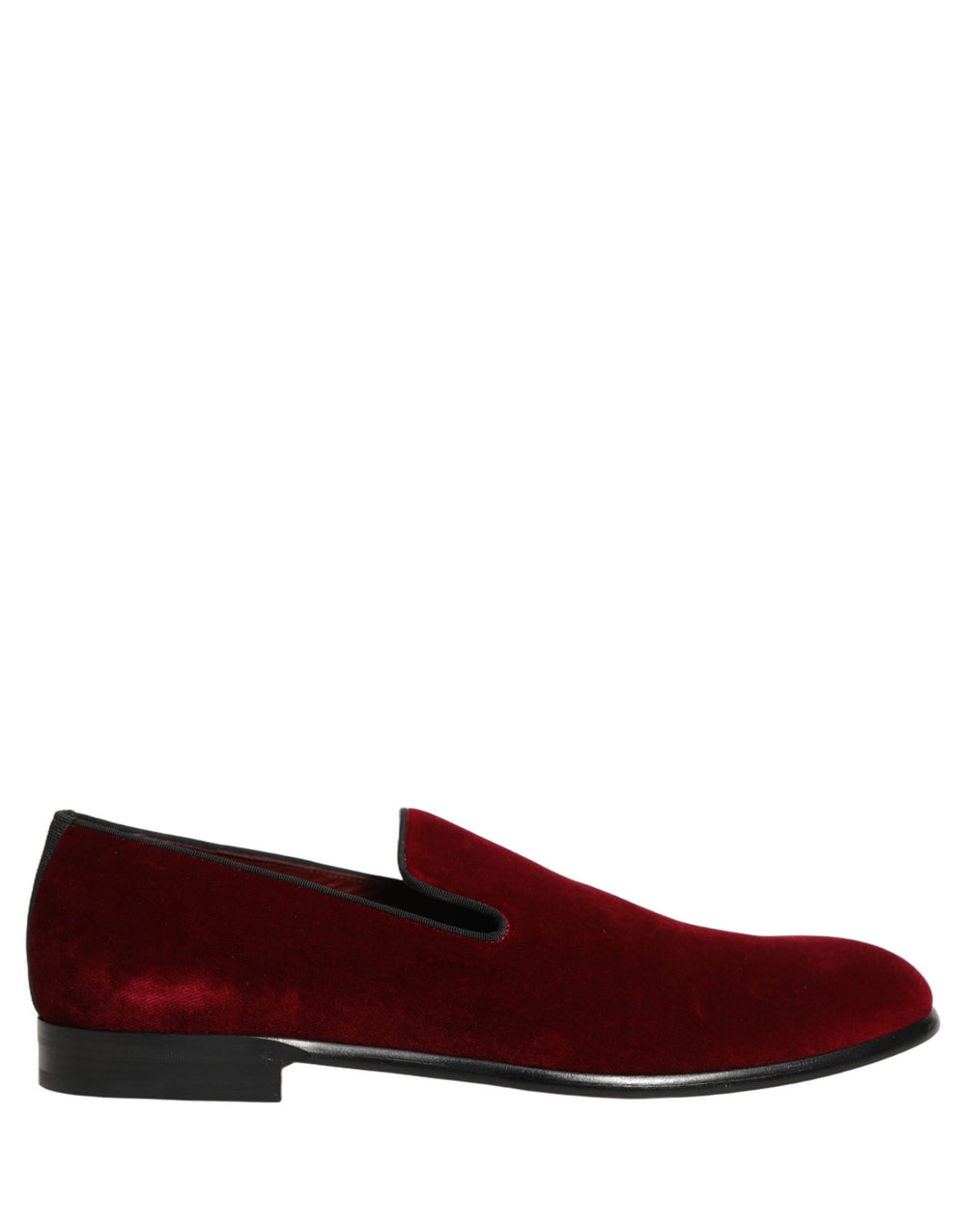 Dolce & Gabbana Velvet Loafers in Maroon