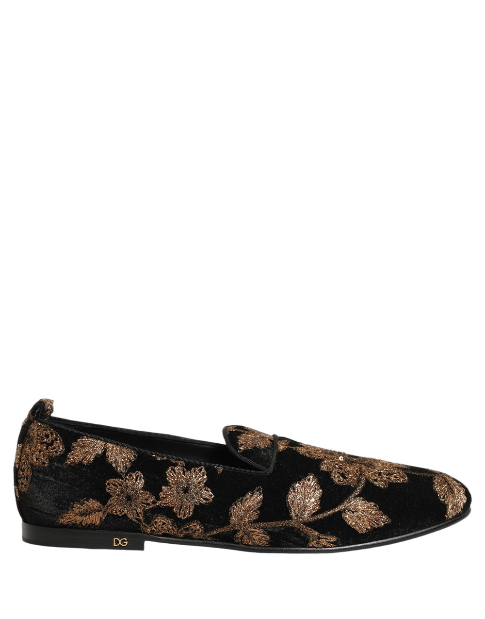 Dolce & Gabbana Floral Jacquard Slip-On Loafers in Black