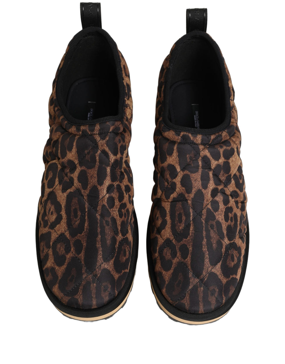 Dolce & Gabbana Sneakers με Leopard Print και Καπιτονέ Σχέδιο σε Καφέ