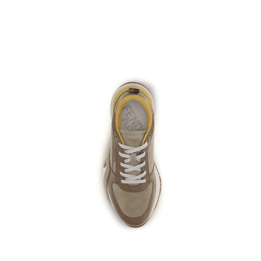 Fendi Calf Leather Sneakers in Multicolor