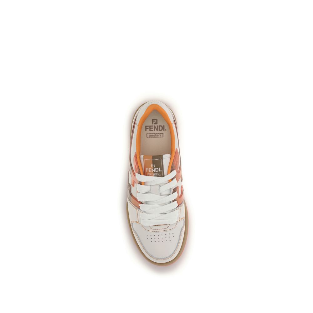 Fendi Match Leather Sneakers in Multicolor