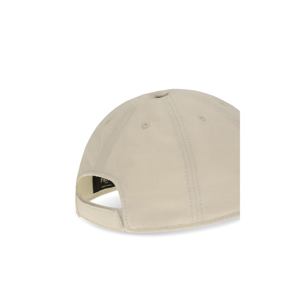 Fendi 100% Cotton Baseball Cap in White
