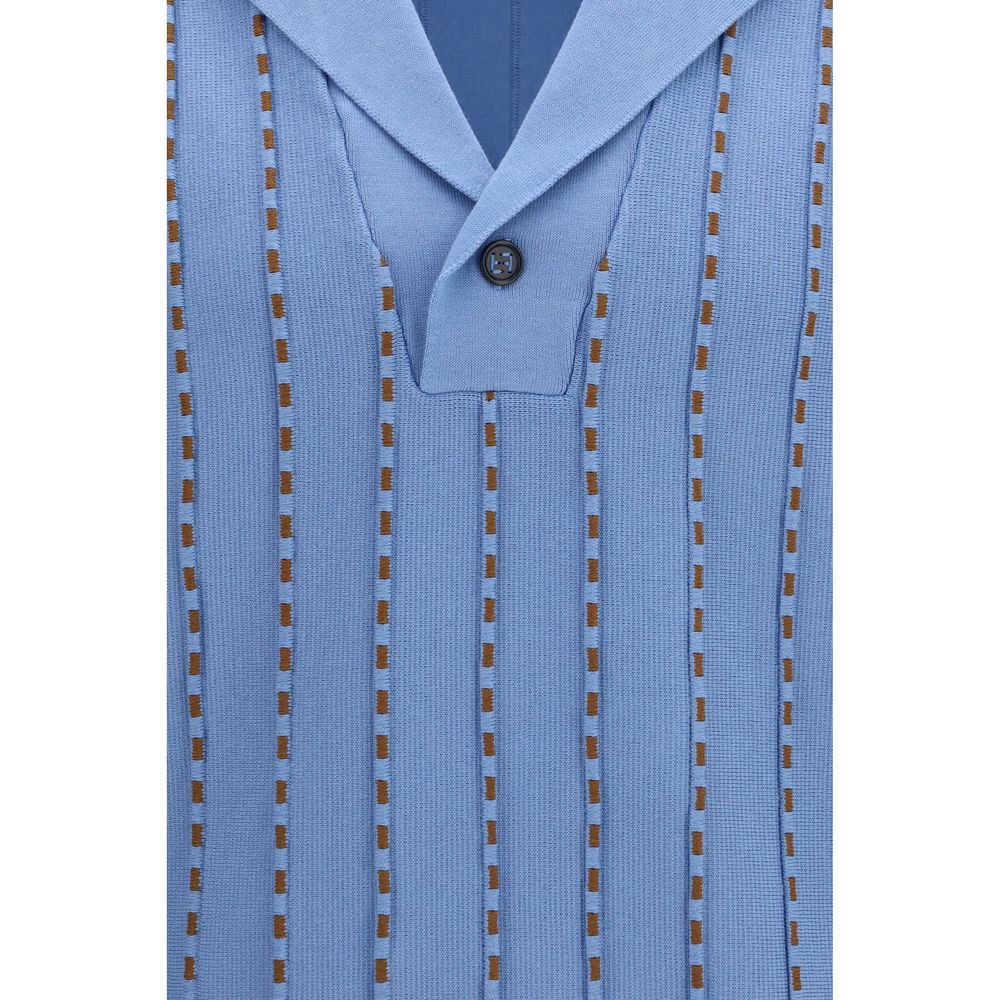 Fendi Cotton Polo Shirt in Blue