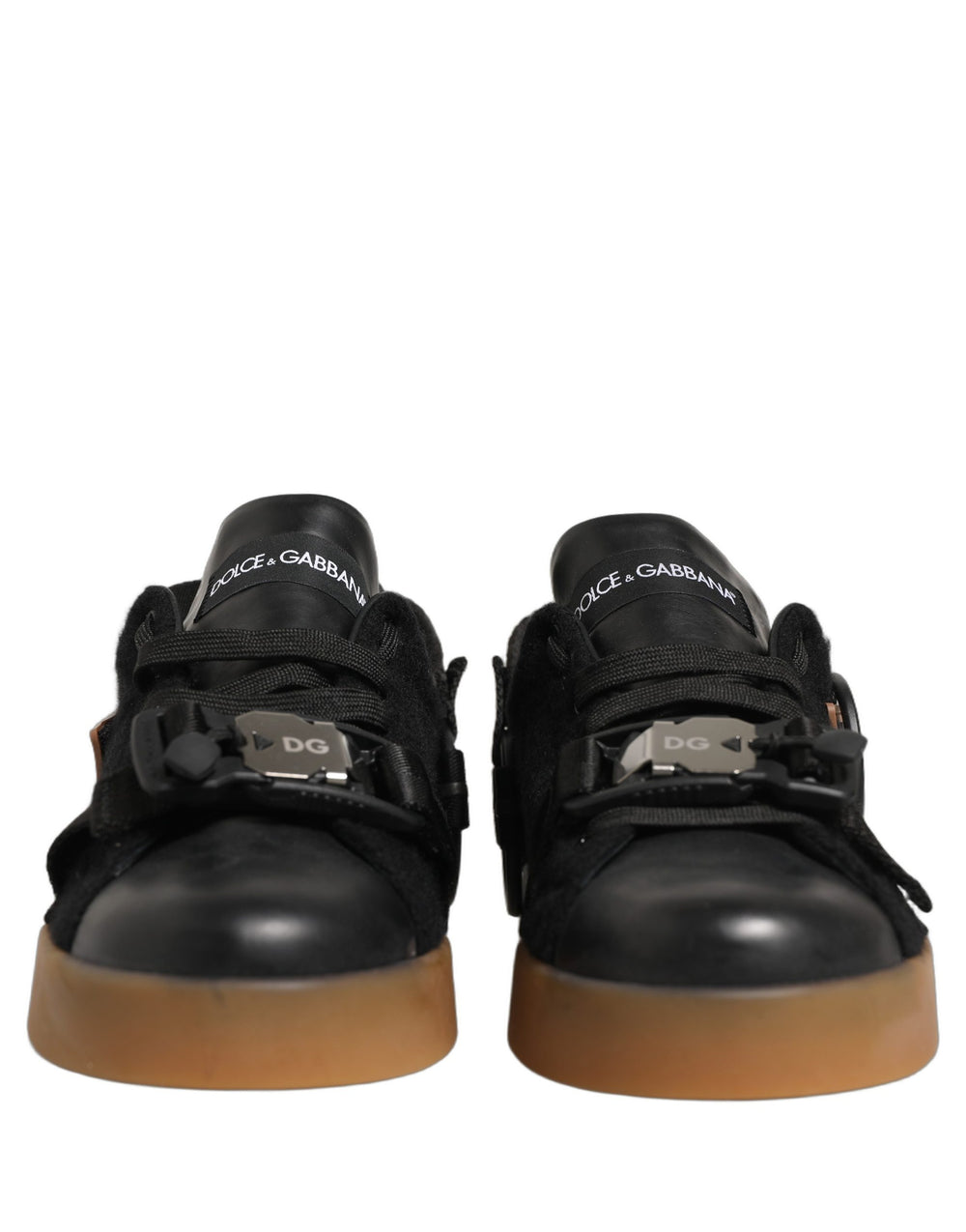 Dolce & Gabbana Low-Top Leather Sneakers in Black