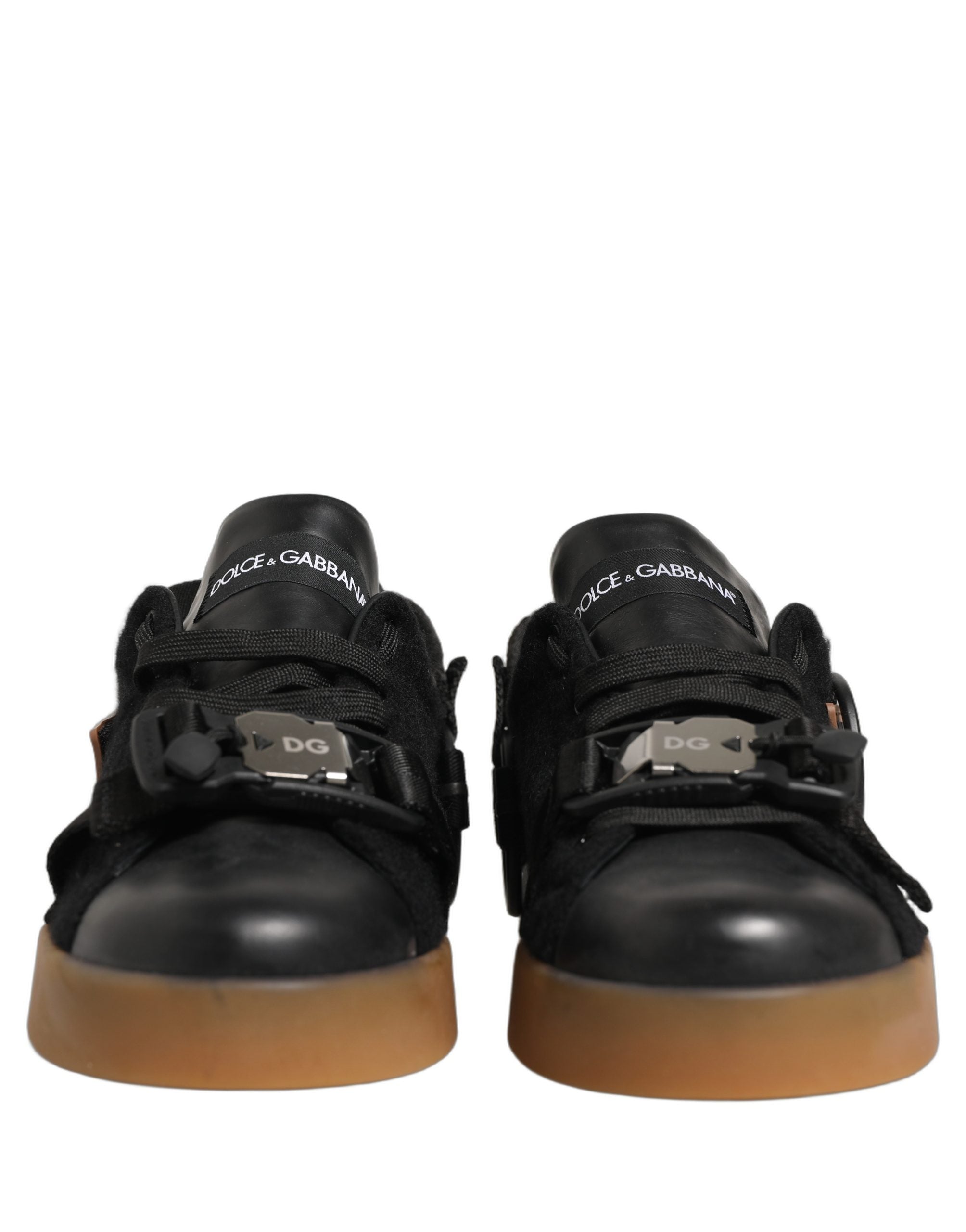 Dolce & Gabbana Low-Top Leather Sneakers in Black