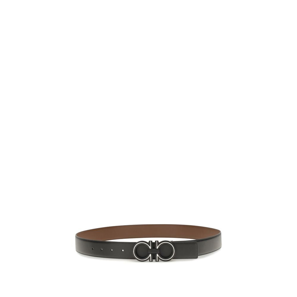 Ferragamo Calf Leather Reversible Belt in Blue