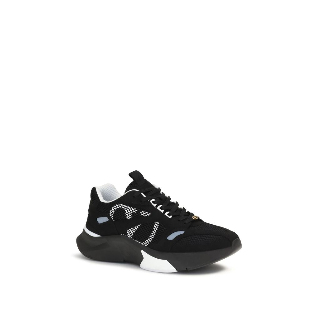 Valentino Garavani Demivee Mesh and Suede Sneakers in Black