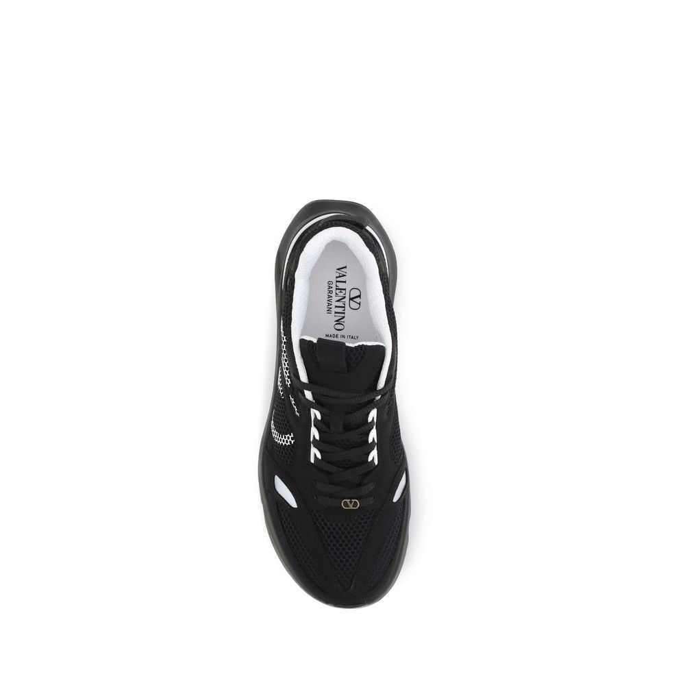 Valentino Garavani Demivee Mesh and Suede Sneakers in Black