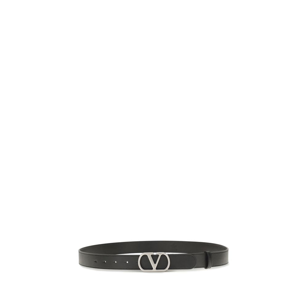 Valentino Garavani 100% Calf Leather Belt in Black