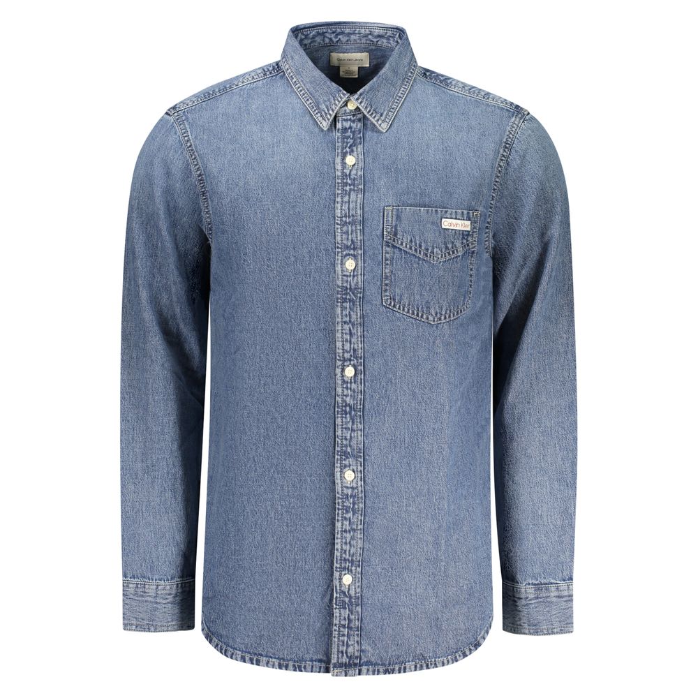 Blue Cotton Men's Shirt mens luxury fashion - Mens Edit