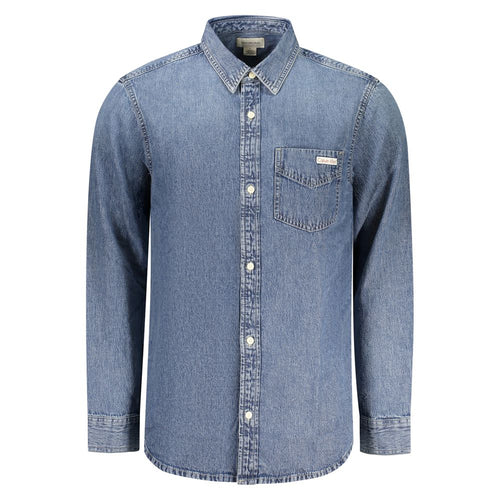 Blue Cotton Men's Shirt mens luxury fashion - Mens Edit